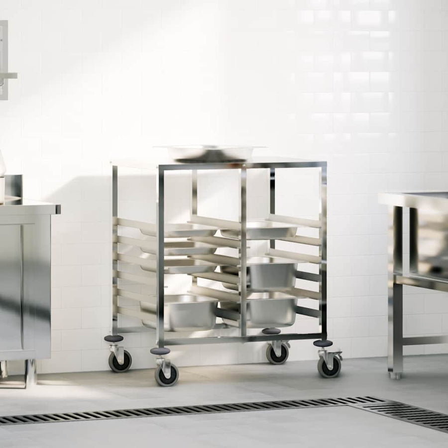 Dienbladenwagen met 12 GN-bakken 75x55x87 cm roestvrij staal