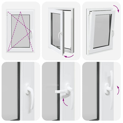 Kelderraam "RISOR" 60x80 cm draai-kiep DIN links antraciet