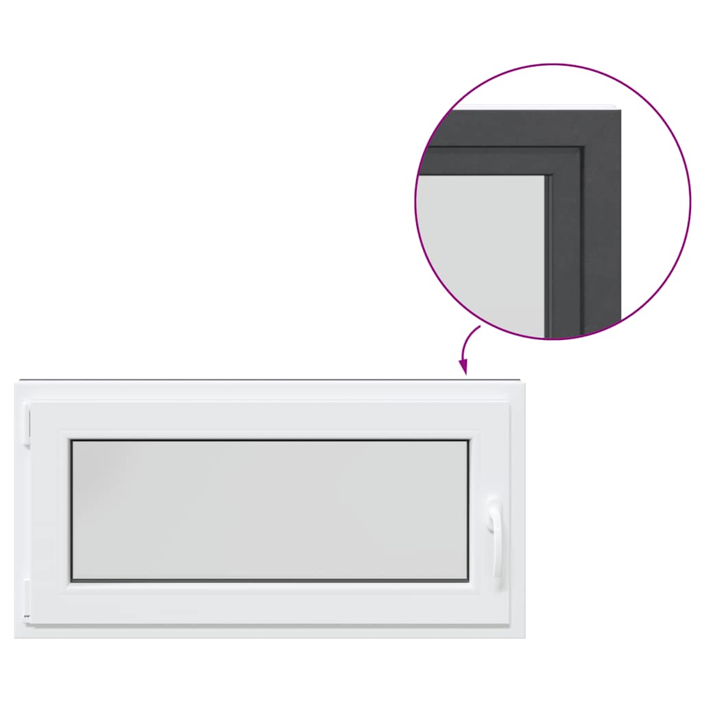 Kelderraam "RISOR" 100x50 cm draai-kiep DIN links antraciet