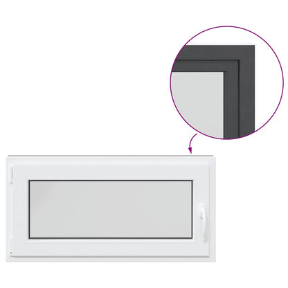 Kelderraam "RISOR" 100x50 cm draai-kiep DIN links antraciet