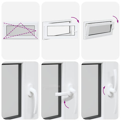 Kelderraam "RISOR" 100x50 cm draai-kiep DIN links antraciet