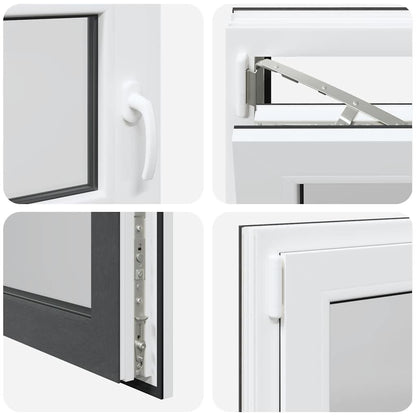 Kelderraam "RISOR" 100x50 cm draai-kiep DIN links antraciet