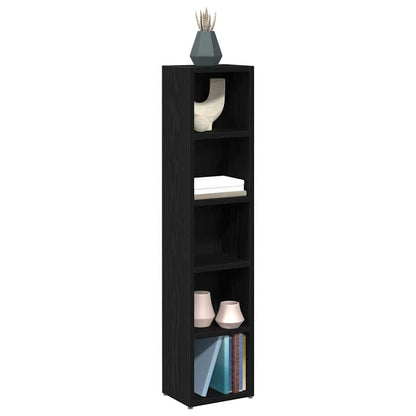 CD-kasten 2 st 21x16x93,5 cm spaanplaat zwart eikenkleurig
