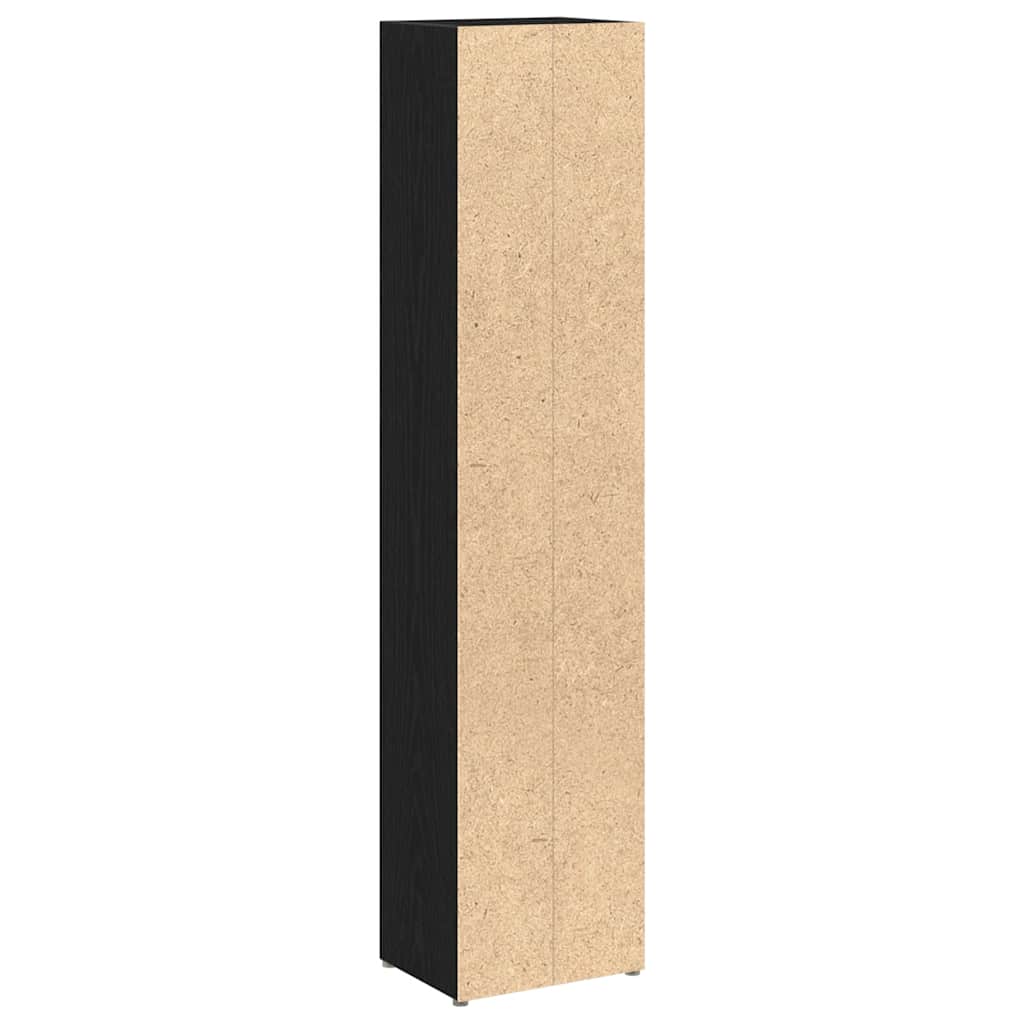 CD-kasten 2 st 21x16x93,5 cm spaanplaat zwart eikenkleurig