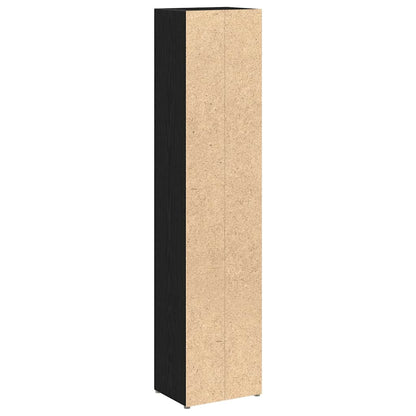 CD-kasten 2 st 21x16x93,5 cm spaanplaat zwart eikenkleurig