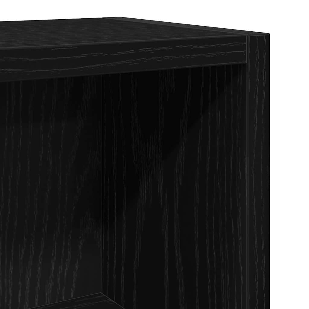 CD-kasten 2 st 21x16x93,5 cm spaanplaat zwart eikenkleurig