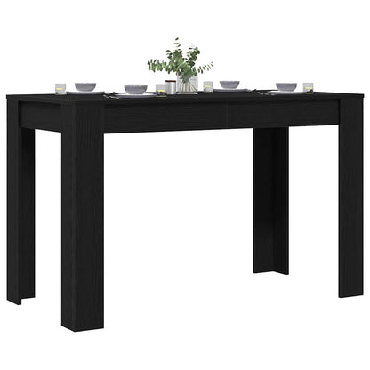 Eettafel 120x60x76 cm spaanplaat zwart eikenkleurig