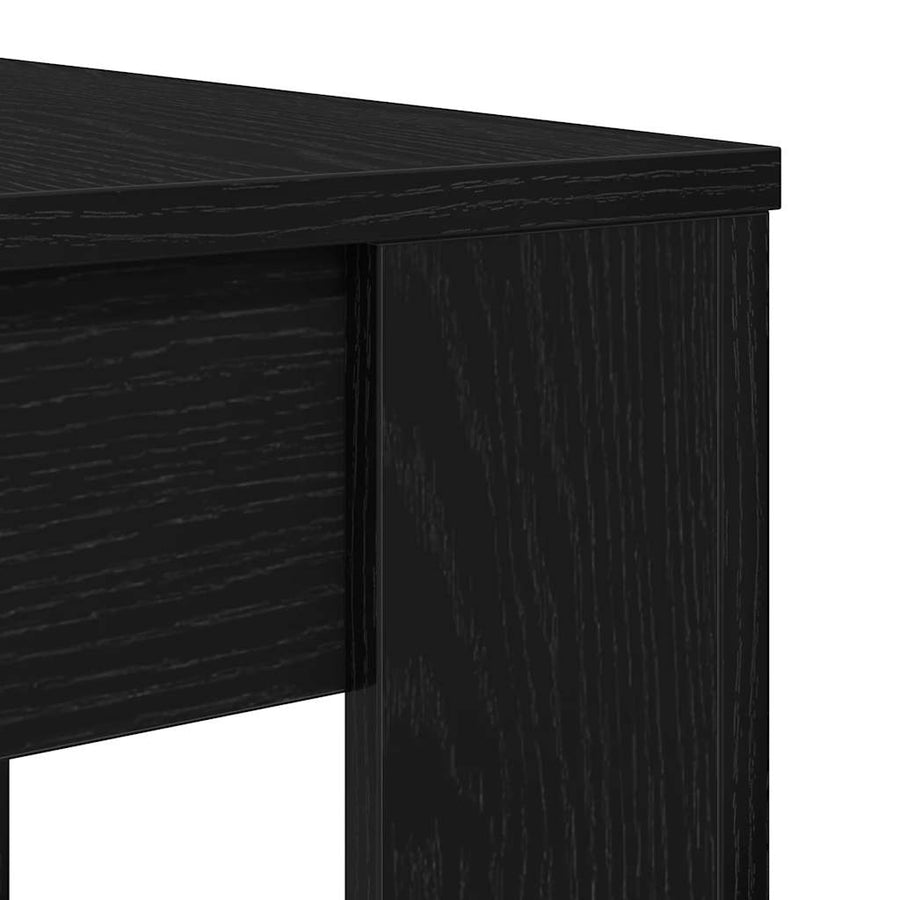 Eettafel 120x60x76 cm spaanplaat zwart eikenkleurig