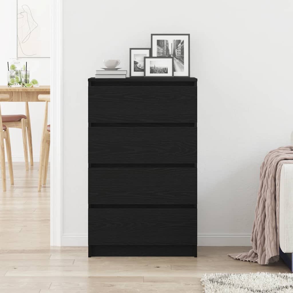 Dressoir 60x35x98,5 cm spaanplaat zwart eikenkleurig