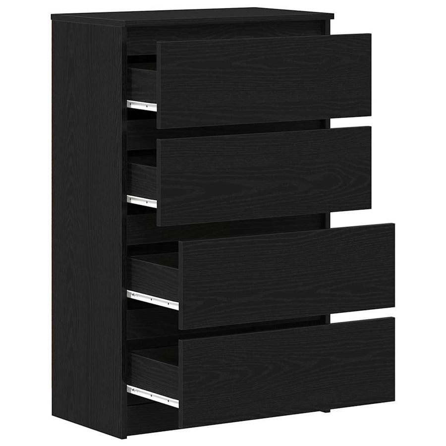 Dressoir 60x35x98,5 cm spaanplaat zwart eikenkleurig