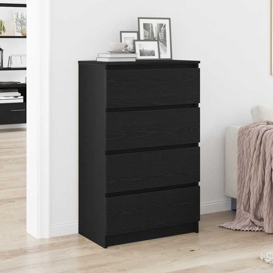 Dressoir 60x35x98,5 cm spaanplaat zwart eikenkleurig