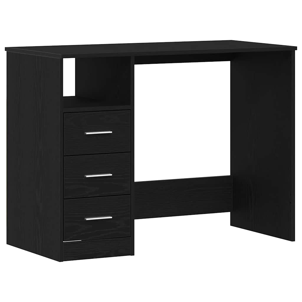Bureau met lades 102x50x76 cm bewerkt hout zwart eikenkleur