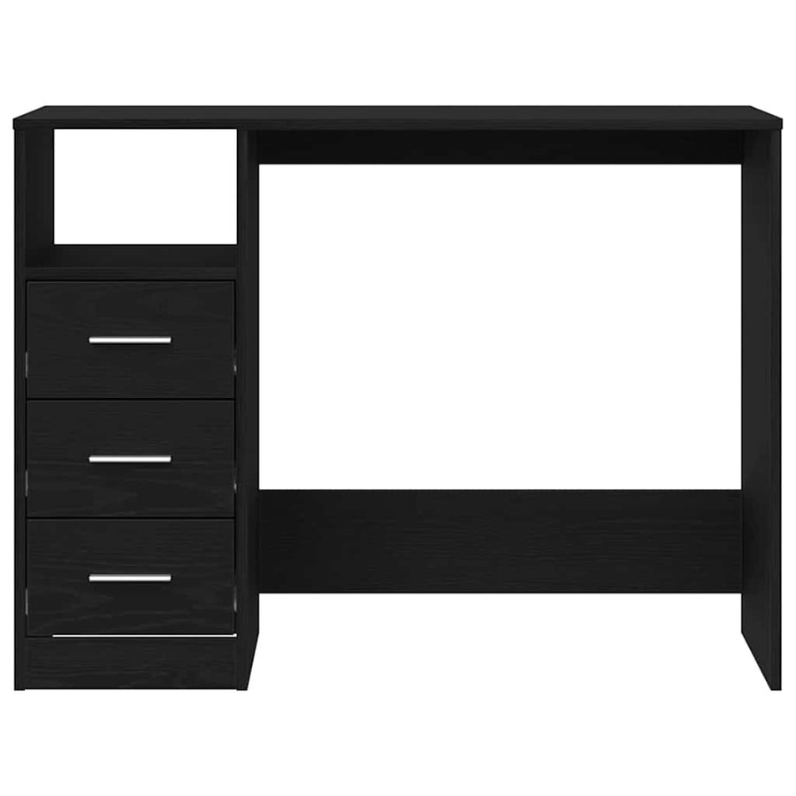 Bureau met lades 102x50x76 cm bewerkt hout zwart eikenkleur