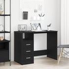 Bureau met lades 102x50x76 cm zwart eiken bewerkt hout
