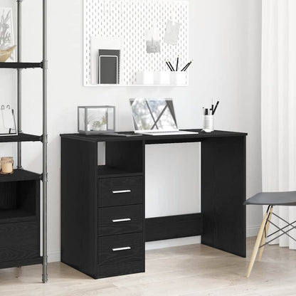 Bureau met lades 102x50x76 cm bewerkt hout zwart eikenkleur