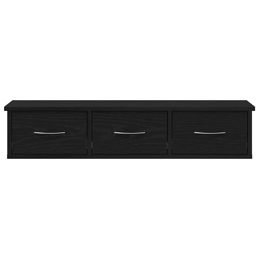 Wandkast 88x26x18,5 cm spaanplaat zwart eikenkleurig
