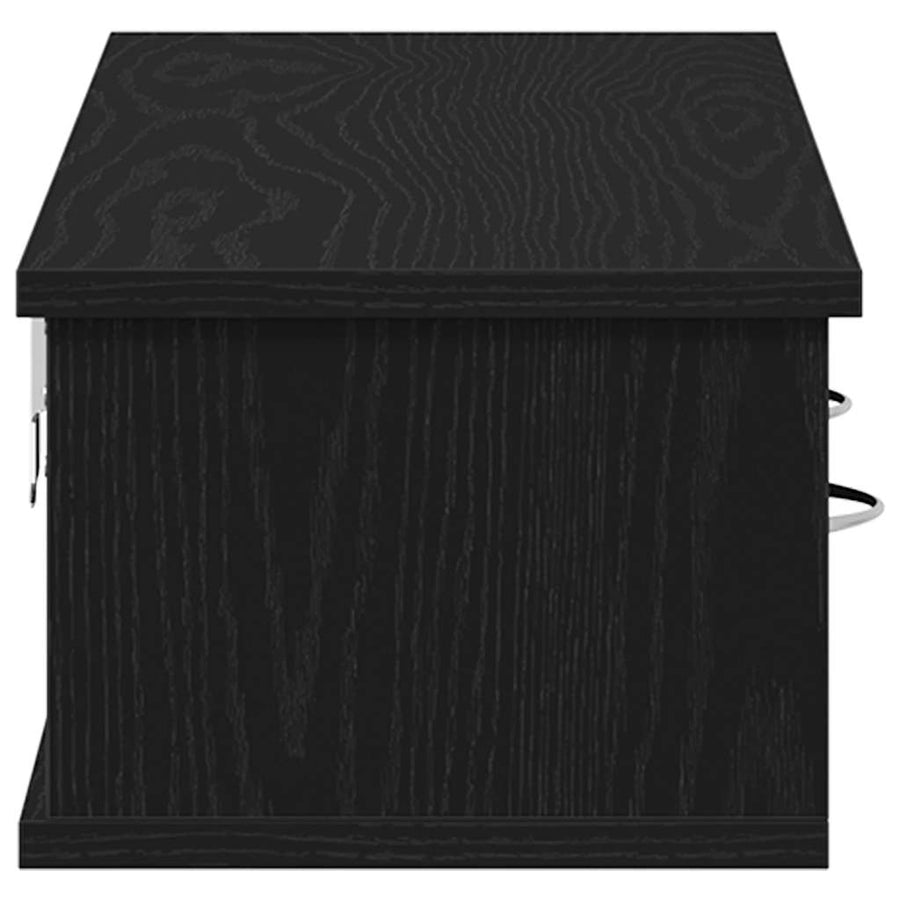 Wandkast 88x26x18,5 cm spaanplaat zwart eikenkleurig