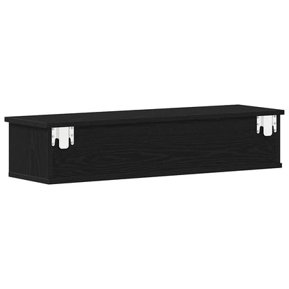 Wandkast 88x26x18,5 cm spaanplaat zwart eikenkleurig