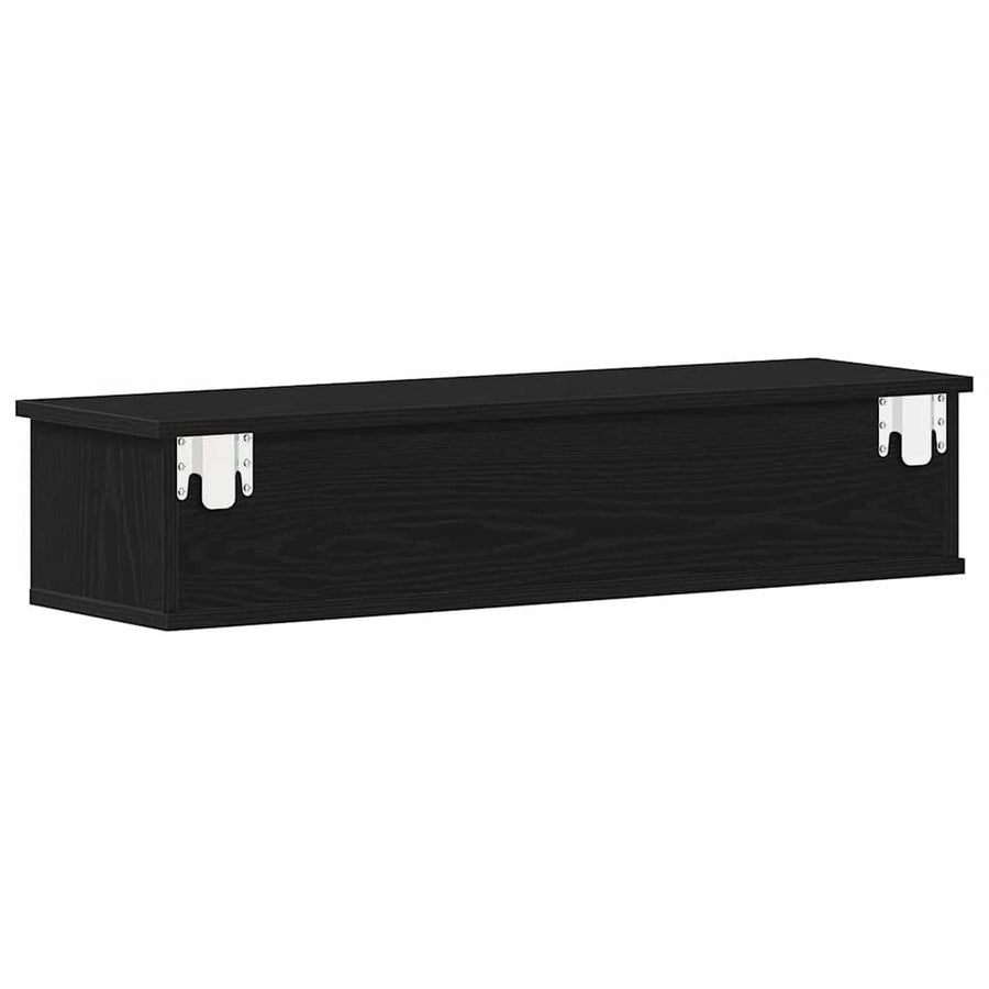 Wandkast 88x26x18,5 cm spaanplaat zwart eikenkleurig