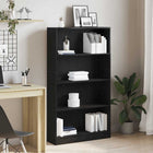 Boekenkast 80x24x143 cm spaanplaat zwart eiken