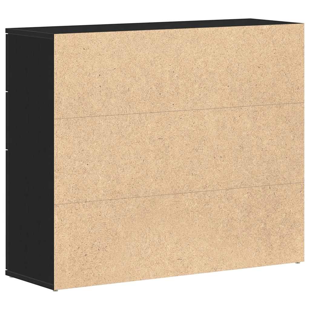 Dressoir 91x29,5x75 cm spaanplaat zwart eikenkleurig