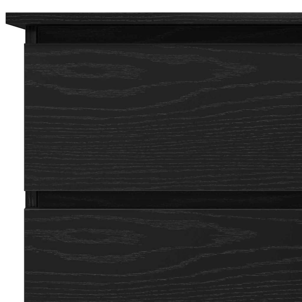 Bureau met lade Zwart Eiken 145 x 100 x 76 cm Bewerkt hout