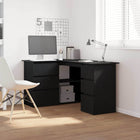 Bureau met lade 145x100x76 cm zwart eiken