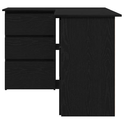 Bureau met lade Zwart Eiken 145 x 100 x 76 cm Bewerkt hout