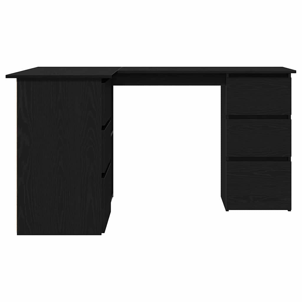 Bureau met lade Zwart Eiken 145 x 100 x 76 cm Bewerkt hout