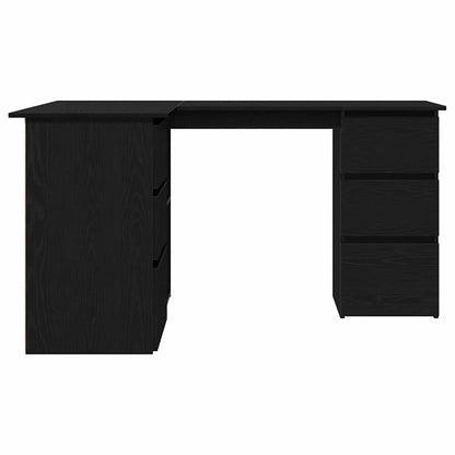 Bureau met lade Zwart Eiken 145 x 100 x 76 cm Bewerkt hout