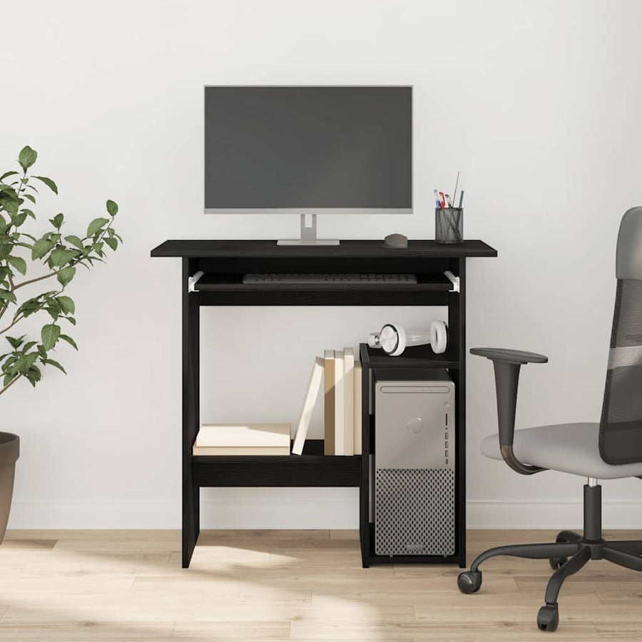Bureau 80x45x74 cm spaanplaat zwart eikenkleurig