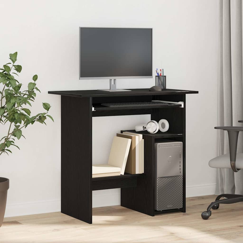 Bureau 80x45x74 cm spaanplaat zwart eikenkleurig