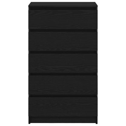 Ladekast 60x36x103 cm bewerkt hout zwart eikenkleur