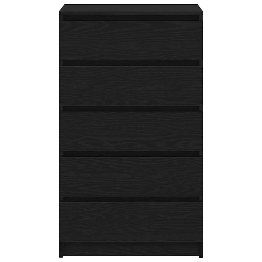 Ladekast 60x36x103 cm bewerkt hout zwart eikenkleur