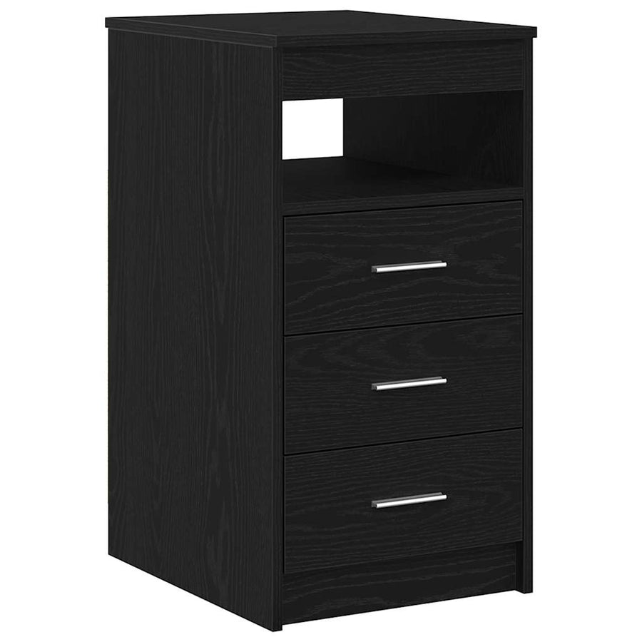 Ladekast 40x50x76 cm bewerkt hout zwart eikenkleurig