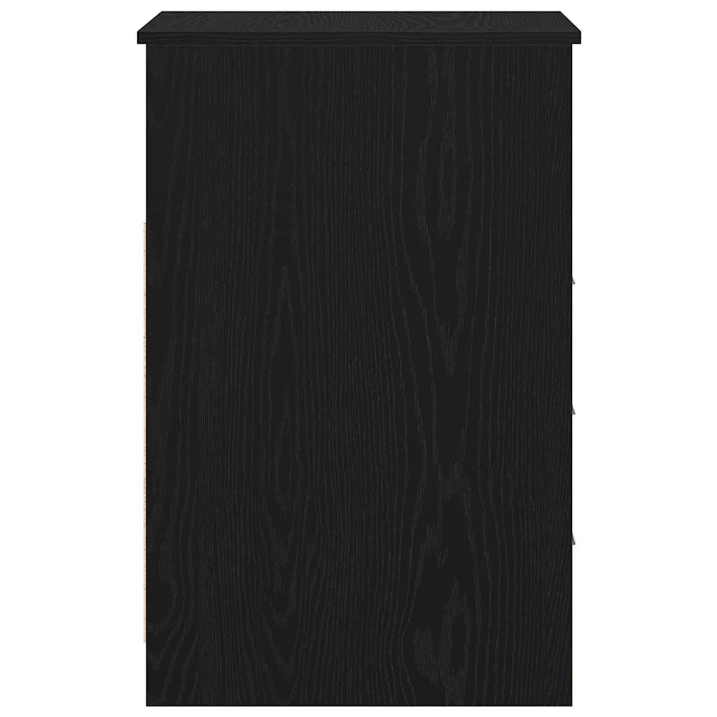 Ladekast 40x50x76 cm bewerkt hout zwart eikenkleurig