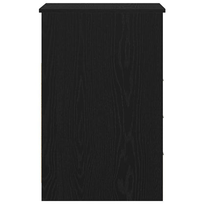 Ladekast 40x50x76 cm bewerkt hout zwart eikenkleurig