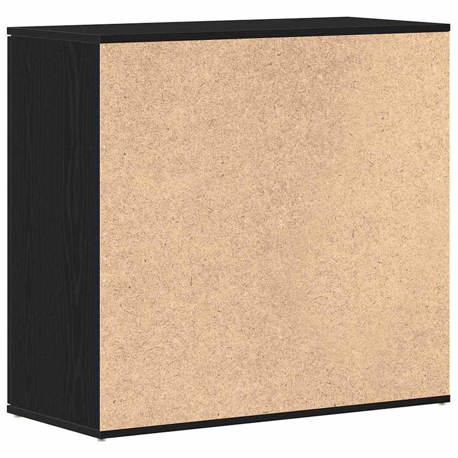 Dressoir 80x36x75 cm bewerkt hout zwart eikenkleurig