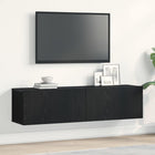 Tv-meubel 120x30x30,5 cm spaanplaat zwart eiken