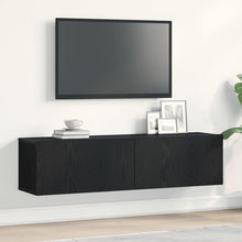 Tv-meubel 120x30x30,5 cm spaanplaat zwart eikenkleurig