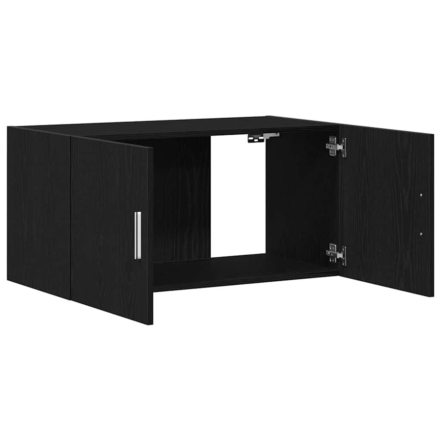 Wandkast 80x39x40 cm spaanplaat zwart eikenkleurig
