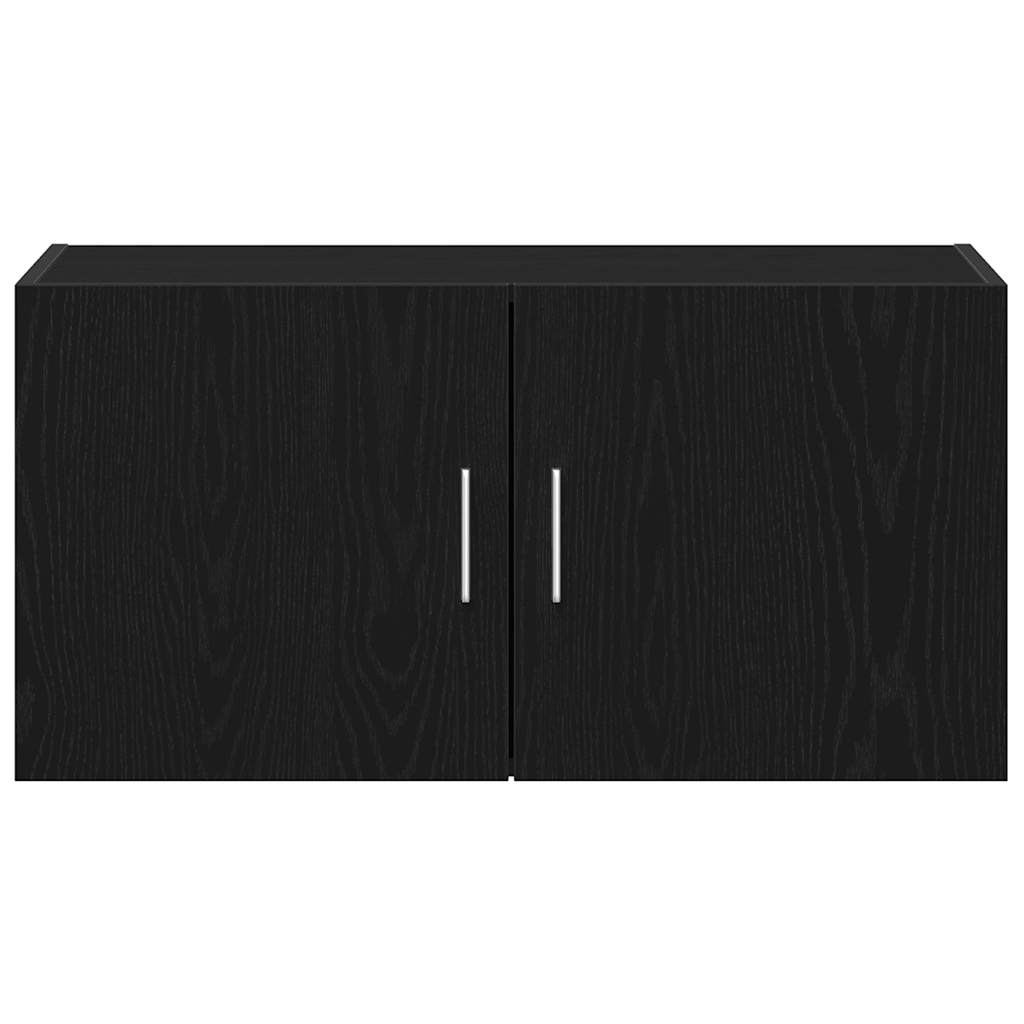 Wandkast 80x39x40 cm spaanplaat zwart eikenkleurig