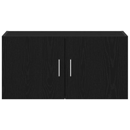 Wandkast 80x39x40 cm spaanplaat zwart eikenkleurig