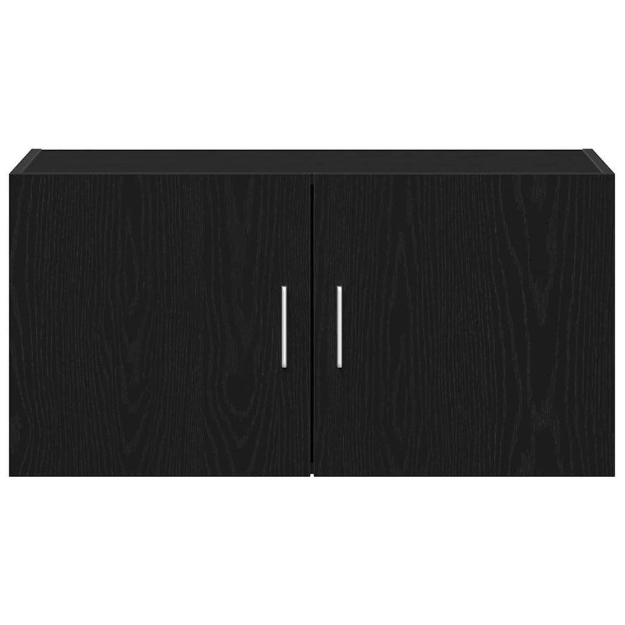 Wandkast 80x39x40 cm spaanplaat zwart eikenkleurig