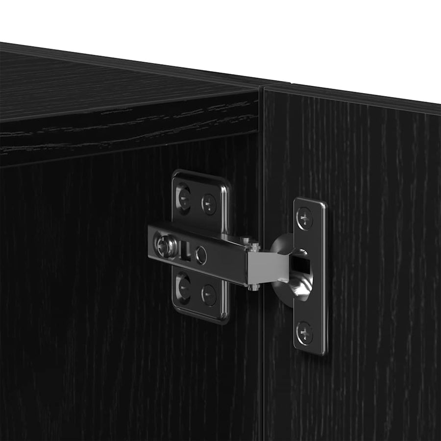 Wandkast 80x39x40 cm spaanplaat zwart eikenkleurig