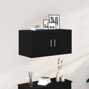 Wandkast 80x39x40 cm spaanplaat zwart eiken