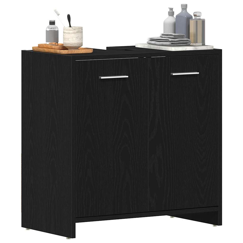 Wastafelmeubel 60X33X60 Cm Spaanplaat Kleurig Zwart eiken