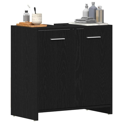 Wastafelmeubel 60X33X60 Cm Spaanplaat Kleurig Zwart eiken