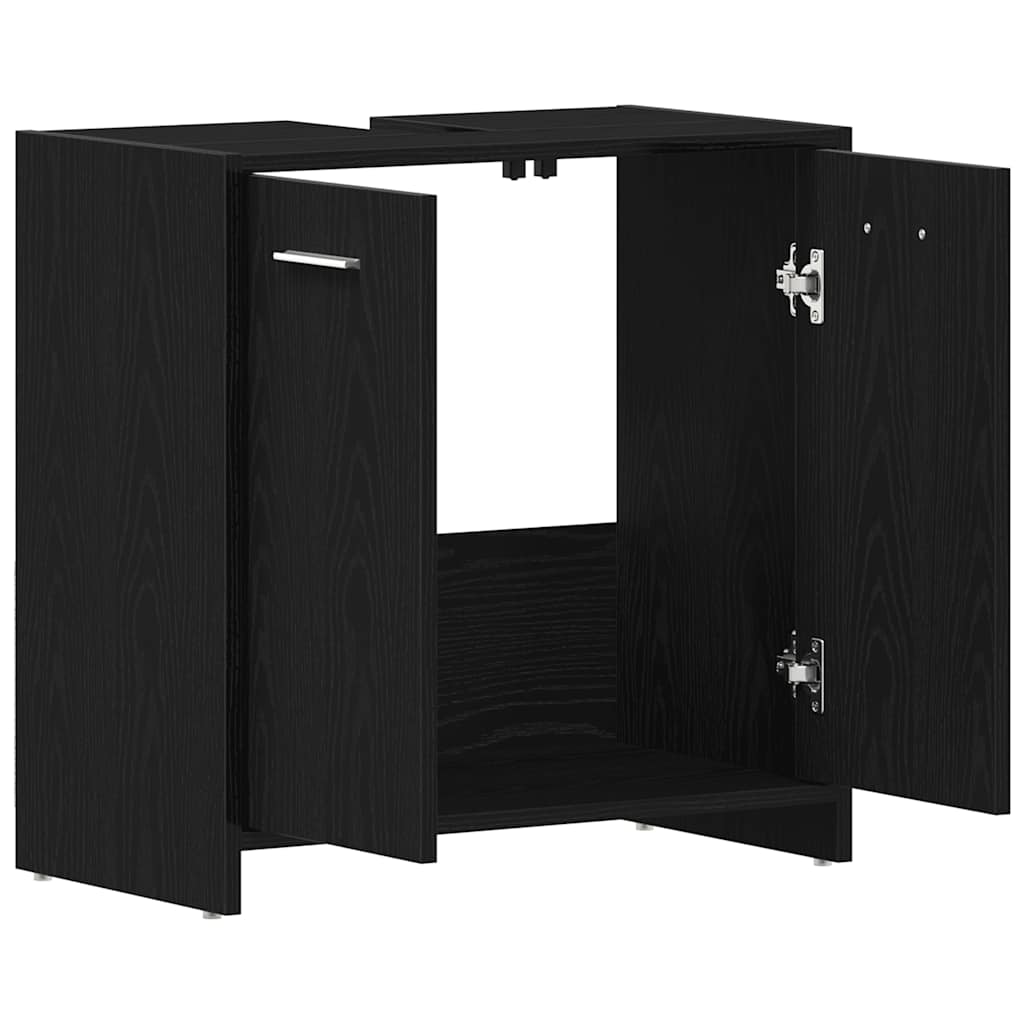 Wastafelmeubel 60X33X60 Cm Spaanplaat Kleurig Zwart eiken