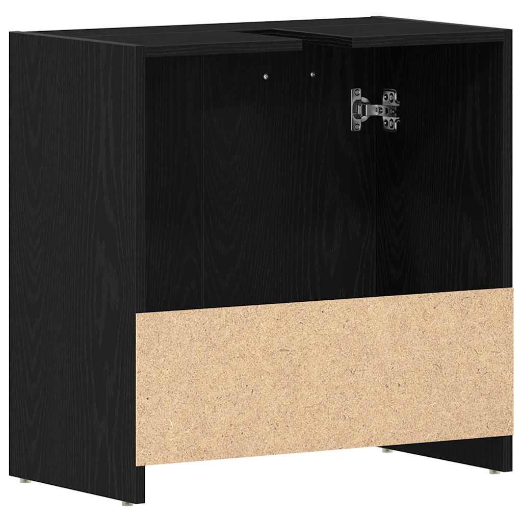 Wastafelmeubel 60X33X60 Cm Spaanplaat Kleurig Zwart eiken